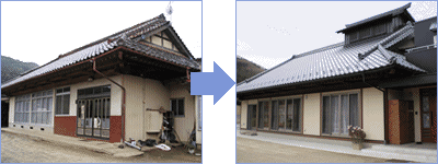 古民家再生の様子